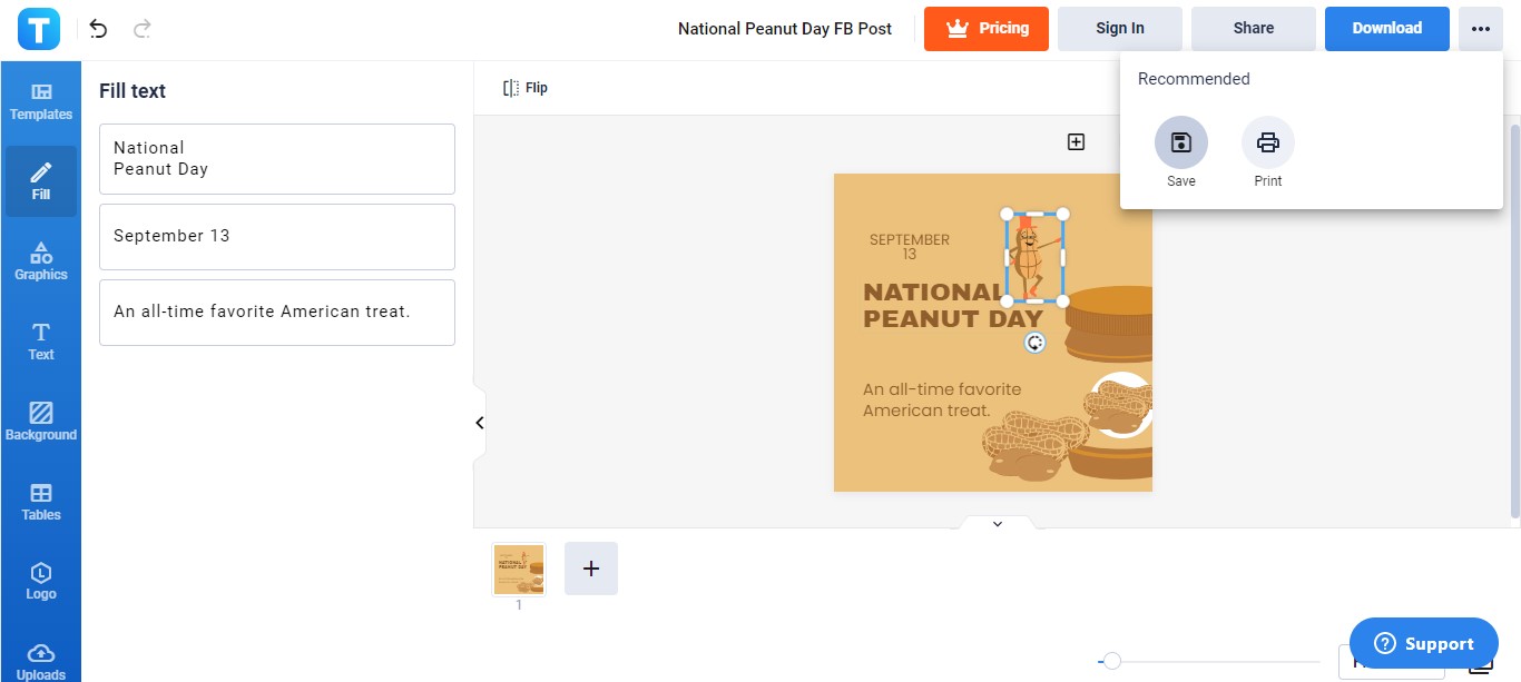 save your national peanut day fb post draft