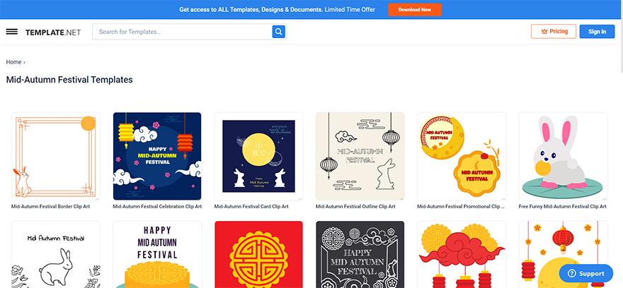 select a mid autumn festival template for instagram