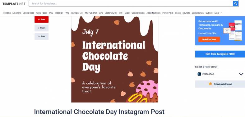 select an international chocolate day instagram post template 788x