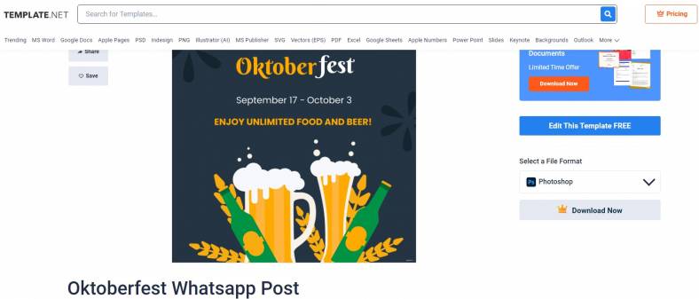 select an oktoberfest whatsapp post template 788x