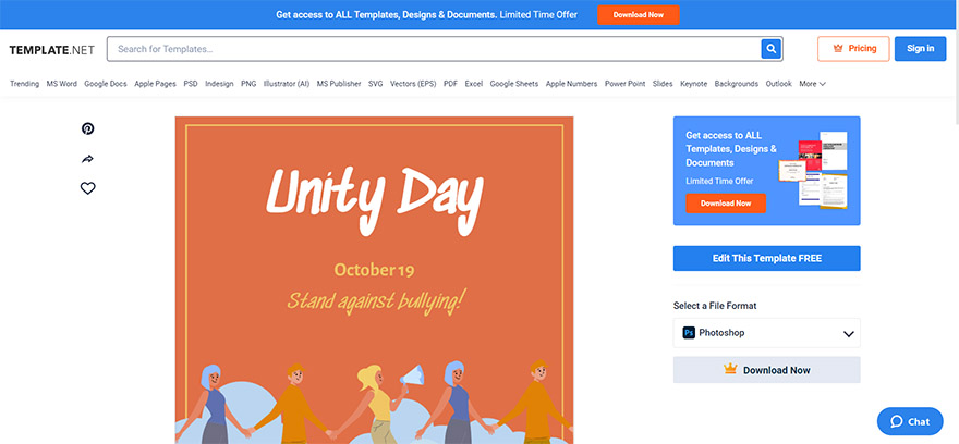 select the unity day instagram post template