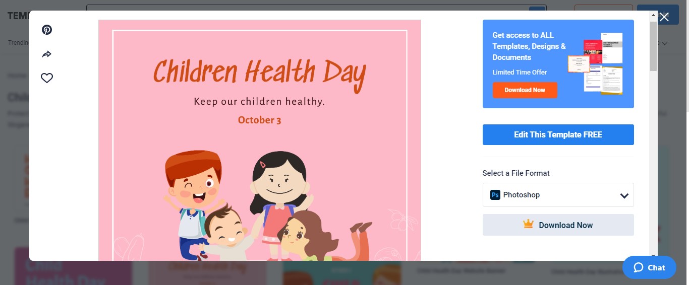 take the child health day instagram post template