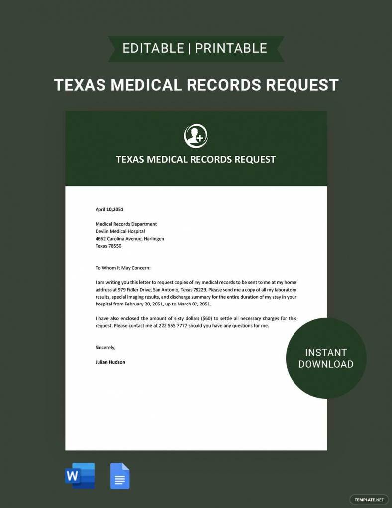 texas medical records request ideas and examples 788x10