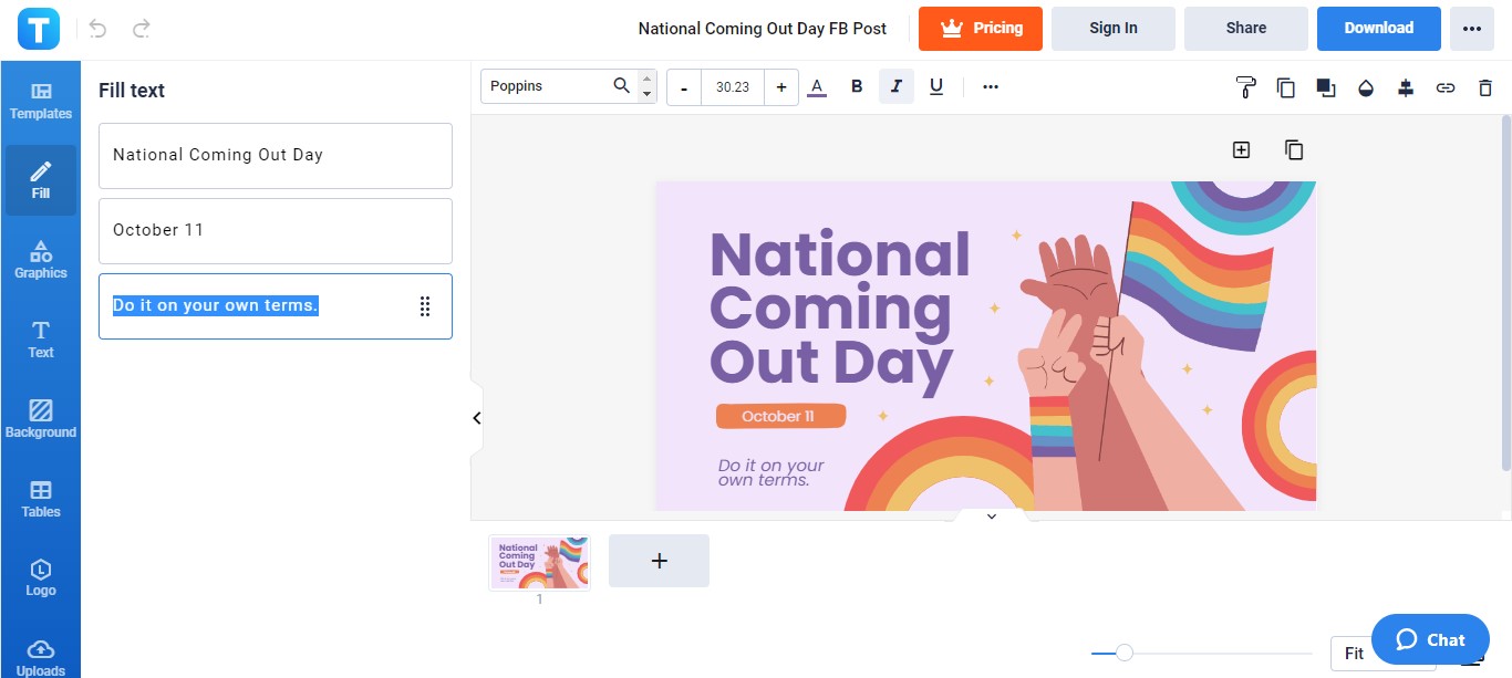 type in your national coming out day message