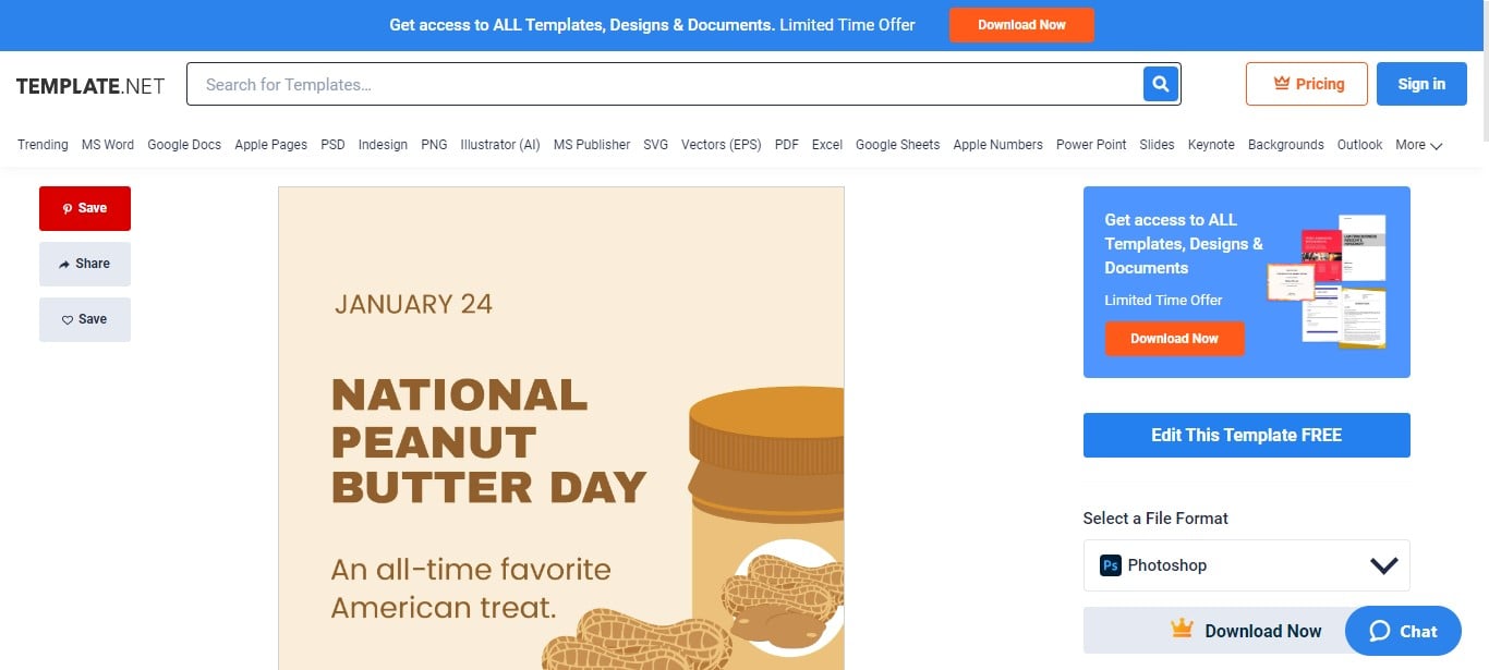 use our national peanut day fb post template