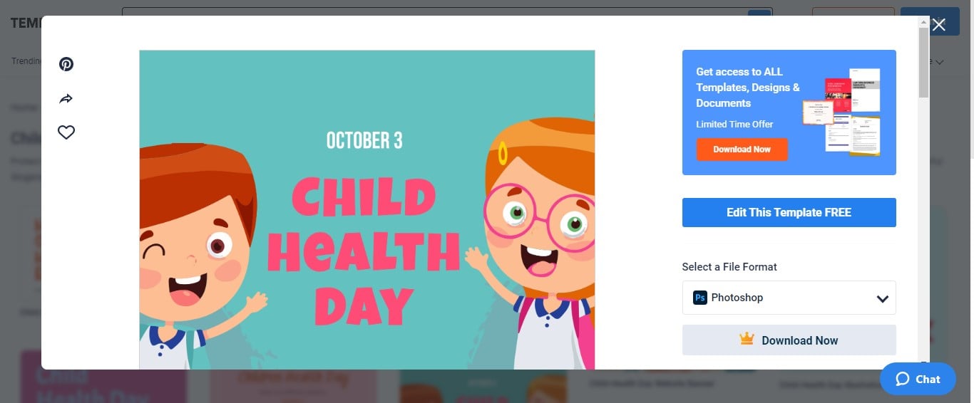 use the child health day fb post template