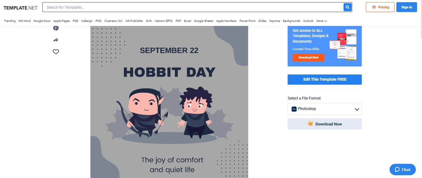 use the hobbit day whatsapp post template