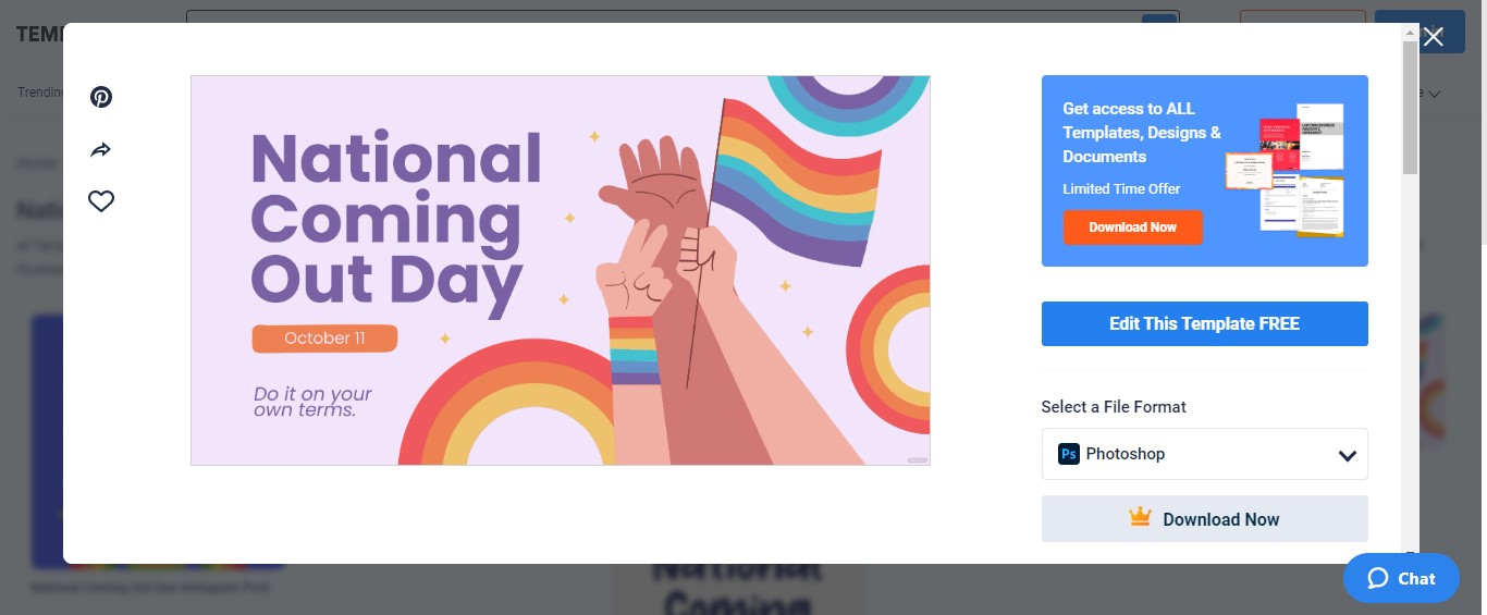 use the national coming out day fb post template