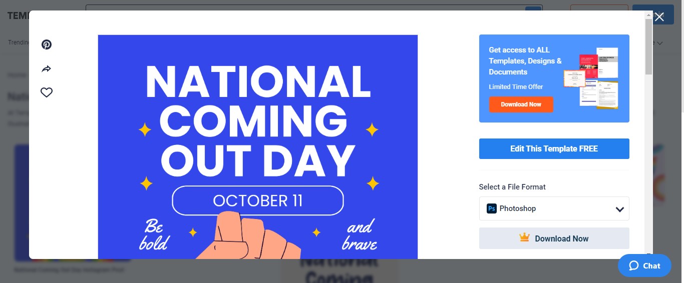 use the national coming out day instagram post template