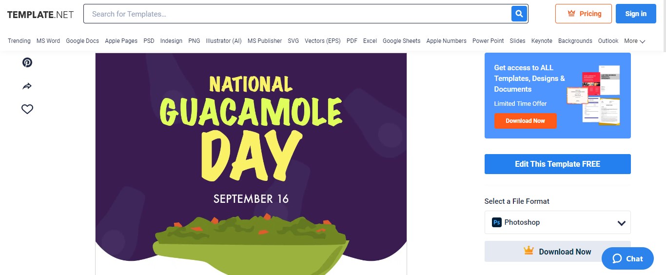 use the national guacamole day instagram post template
