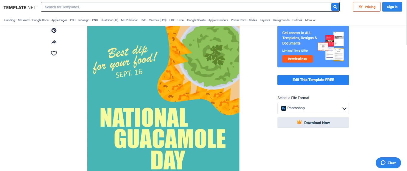 use the national guacamole day whatsapp post template