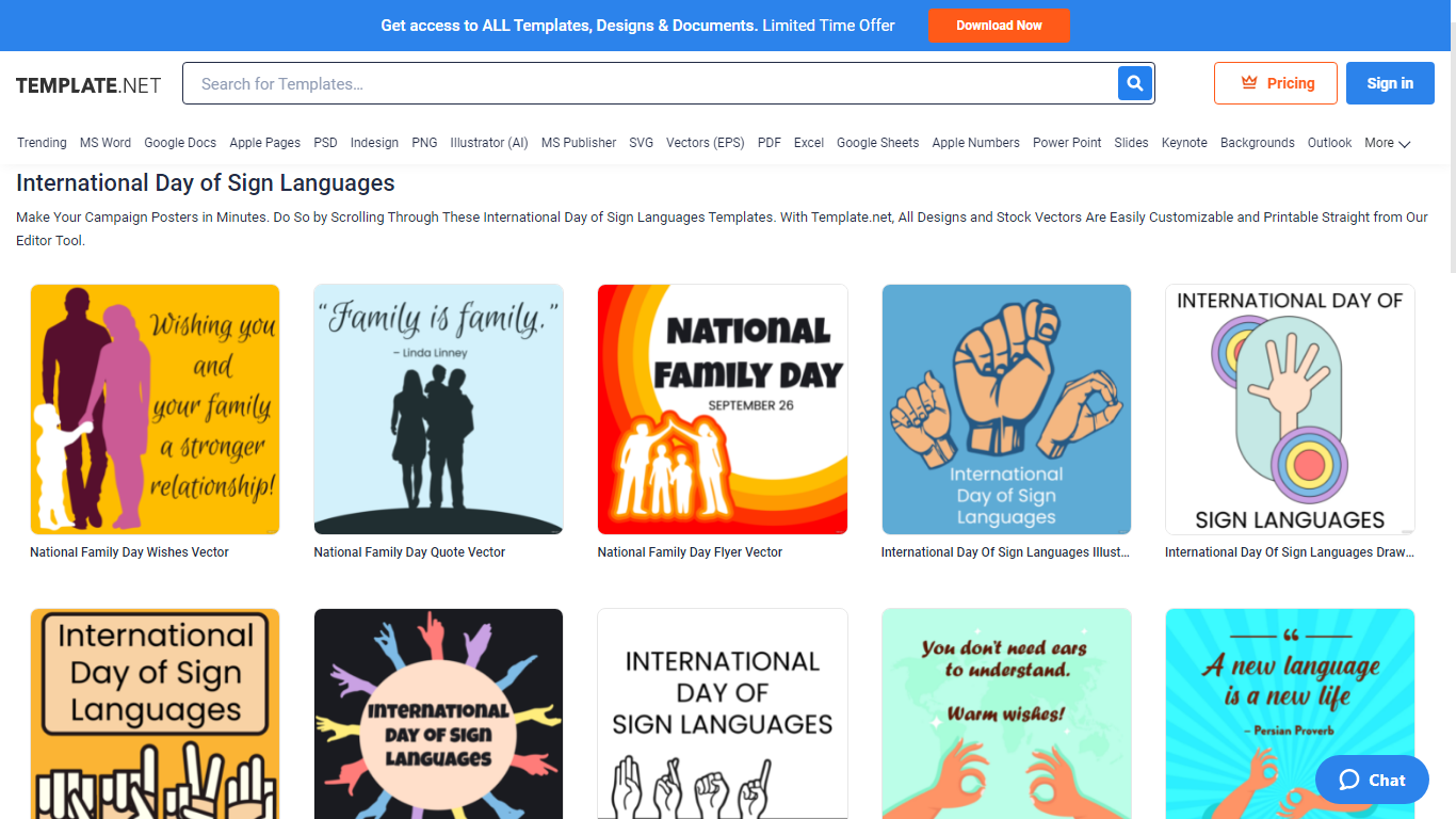 work on an international day of sign languages facebook post template