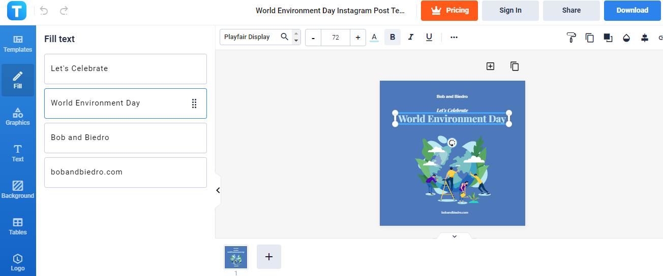 world environment day instagram post