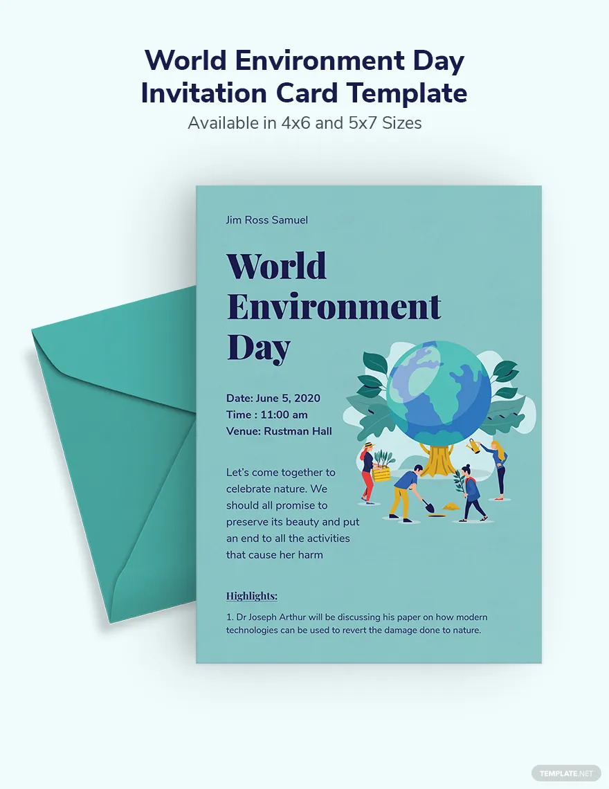 world environment day invitation card