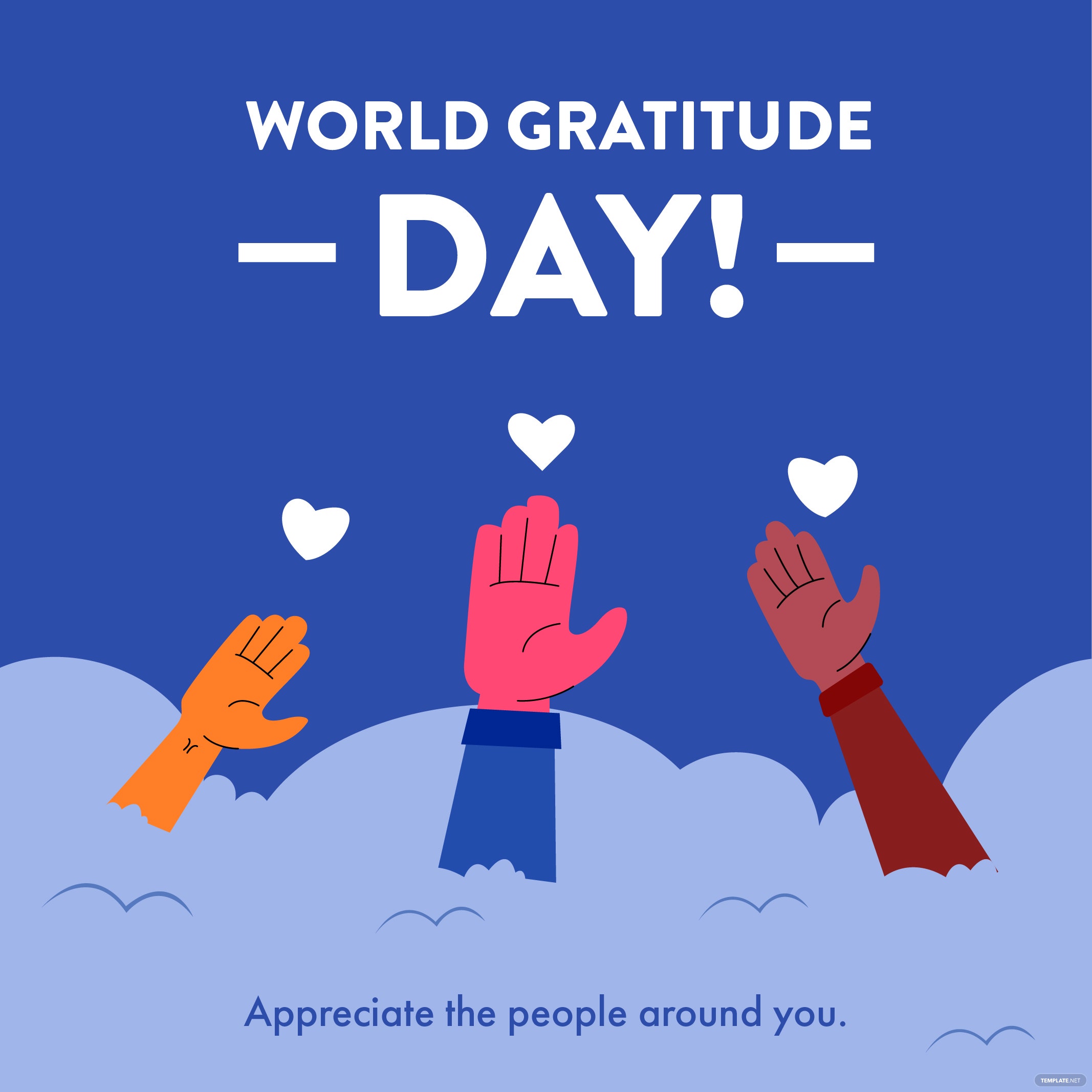 world gratitude day poster vector