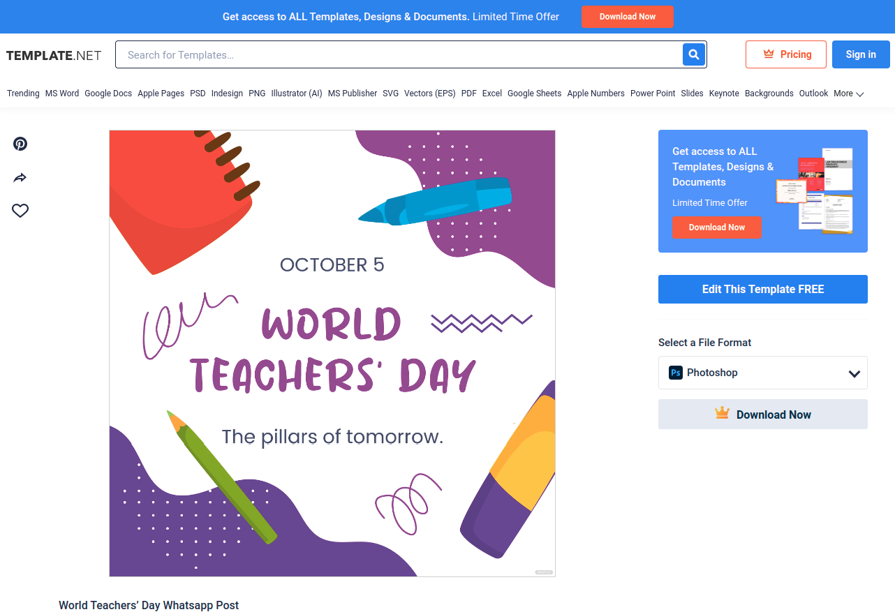world teachers’ day whatsapp post eps illustrator jpg psd png svg