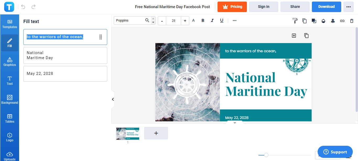 write your national maritime day message