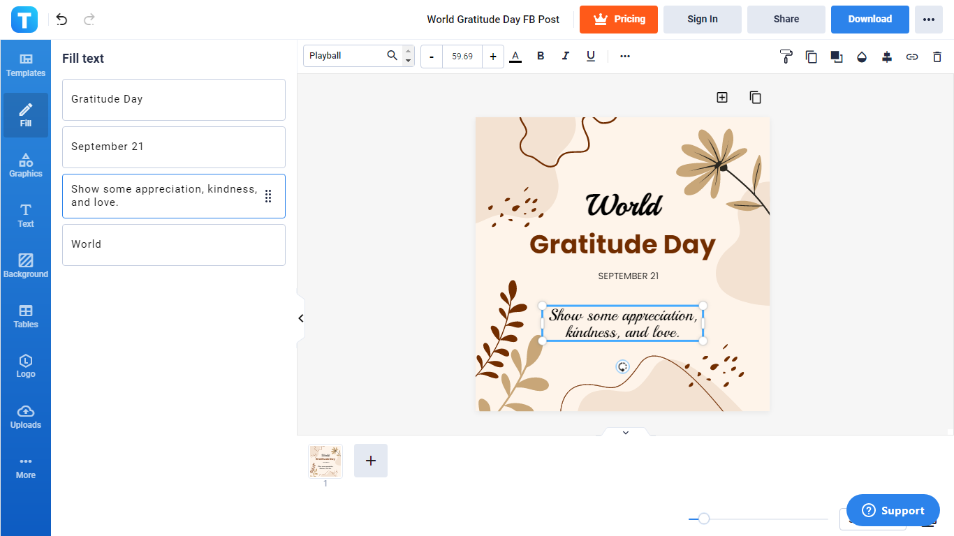 write your message of gratitude
