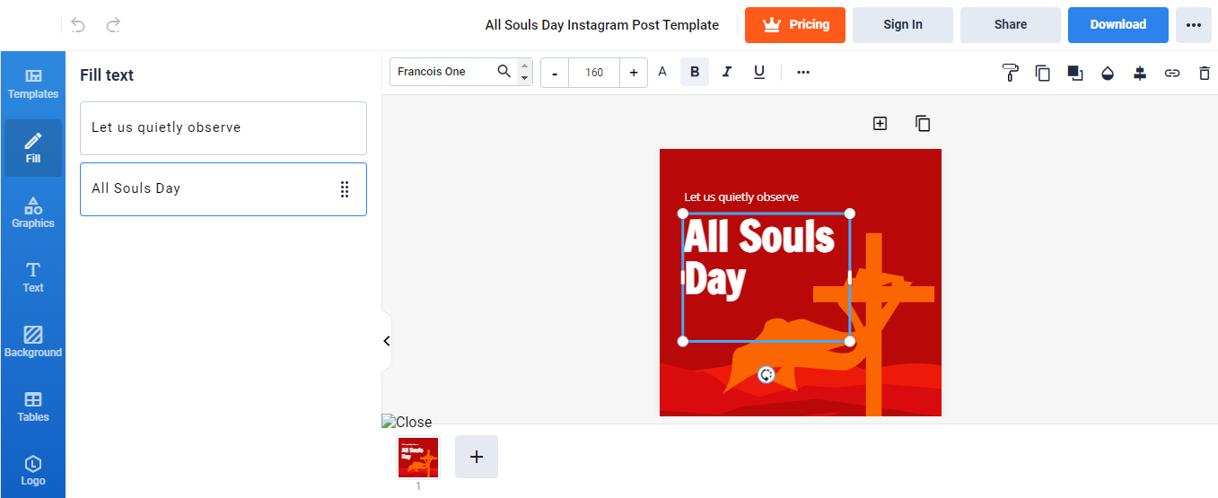 all souls day instagram post template template net