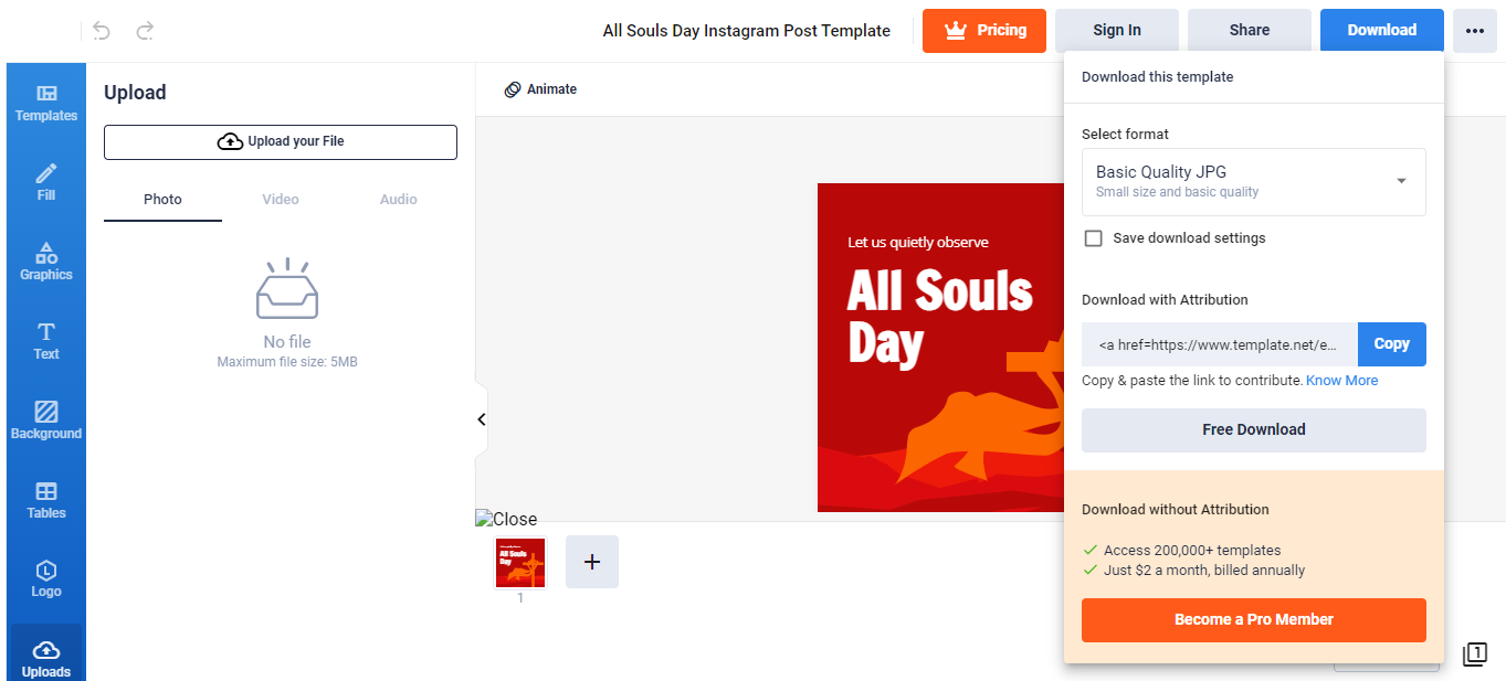 all souls day instagram post template template net