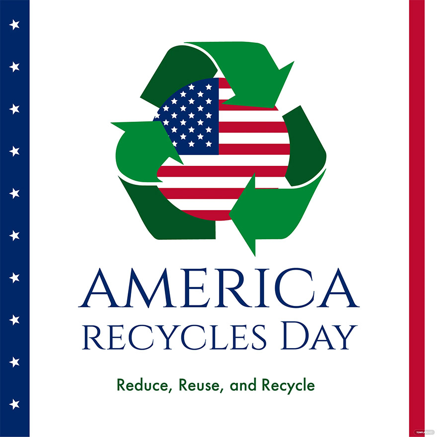 america recycles day flyer vector