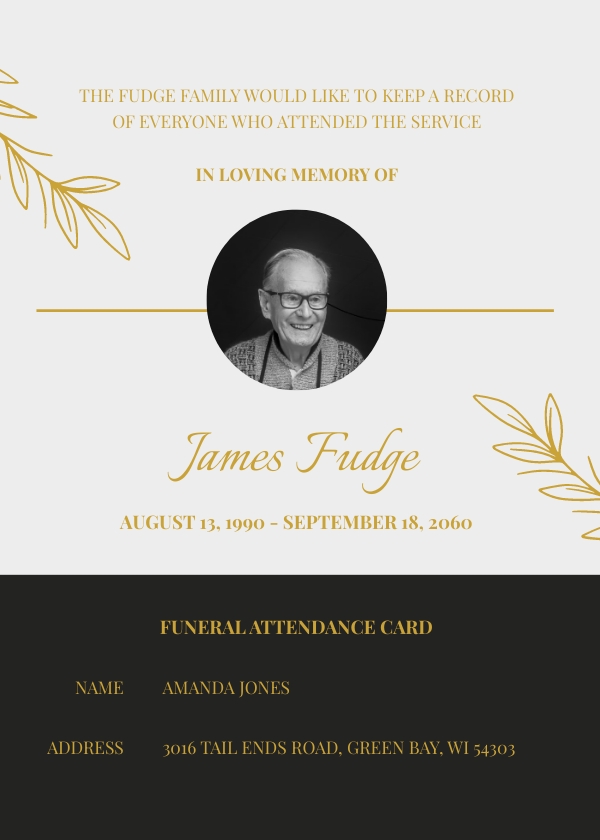 Funeral Card Maker - Free, Creator, Generator, Edit Online | Free ...