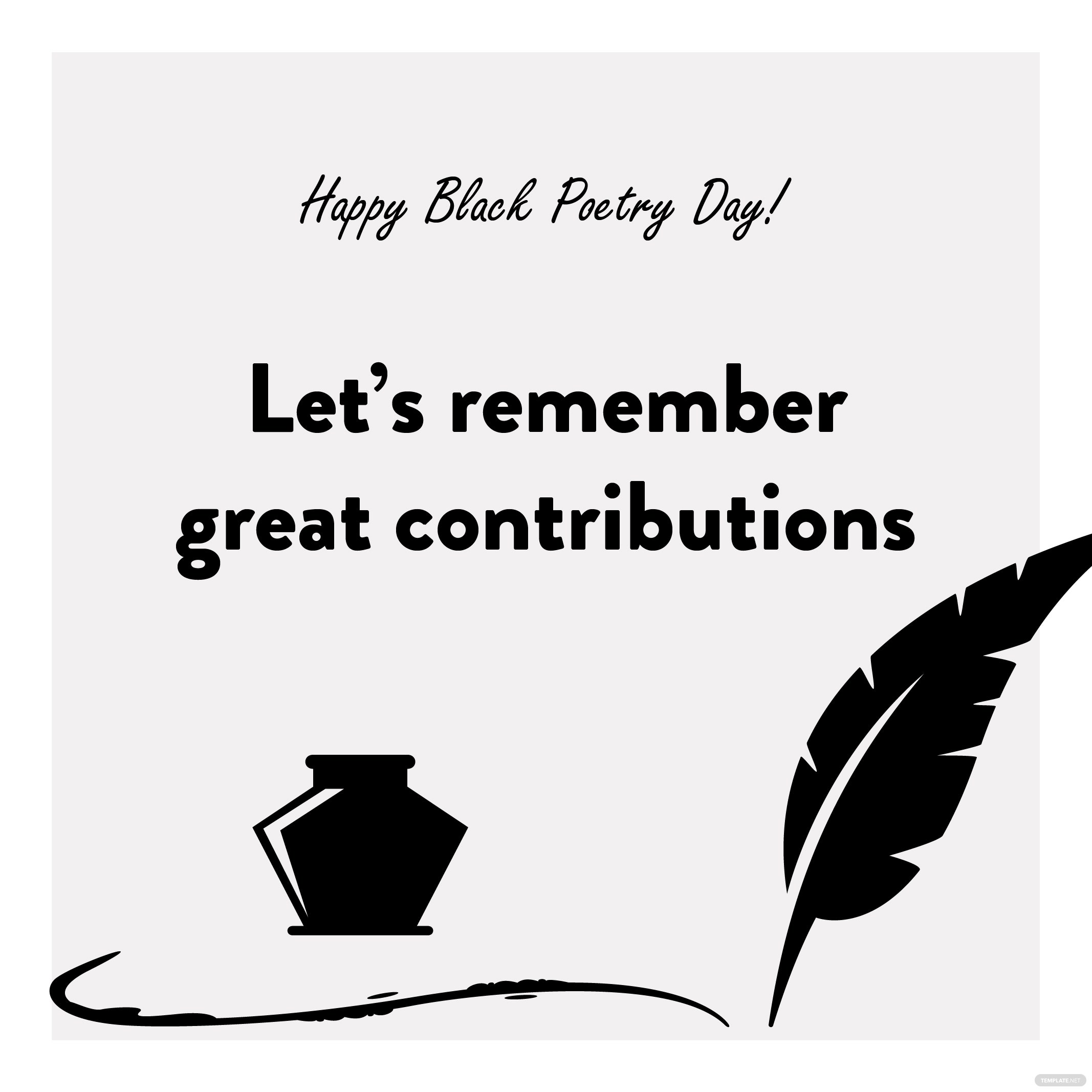 black poetry day greeting card vector ideas and examples