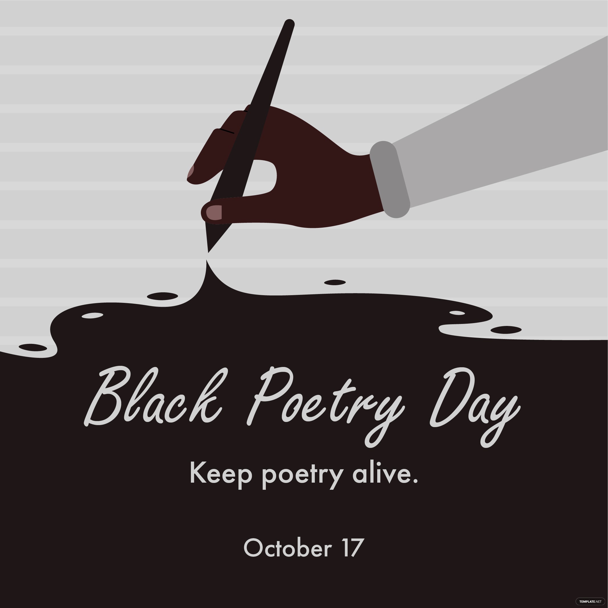 black poetry day poster vector ideas and examples