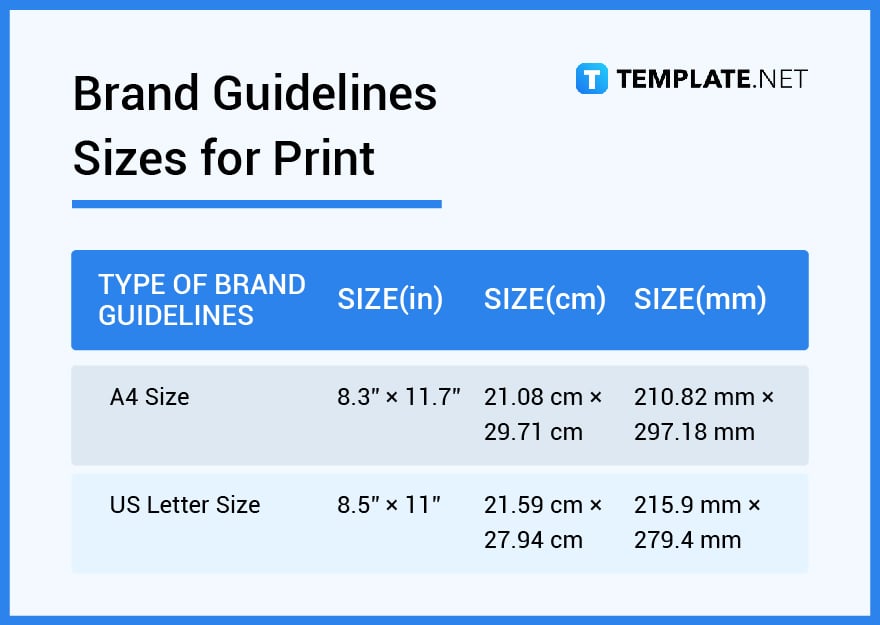 brand guidelines sizes for print