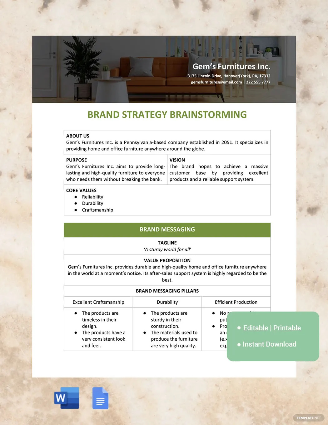 brand strategy brainstorming worksheet ideas and examples
