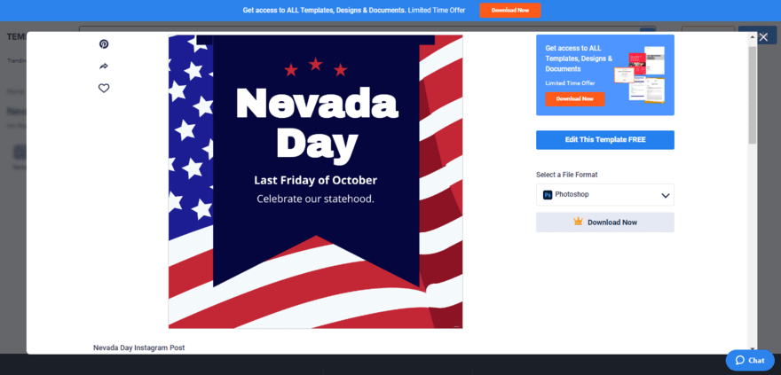 choose a beautiful nevada day instagram post template