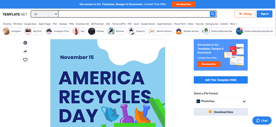 choose an america recycles day instagram post template