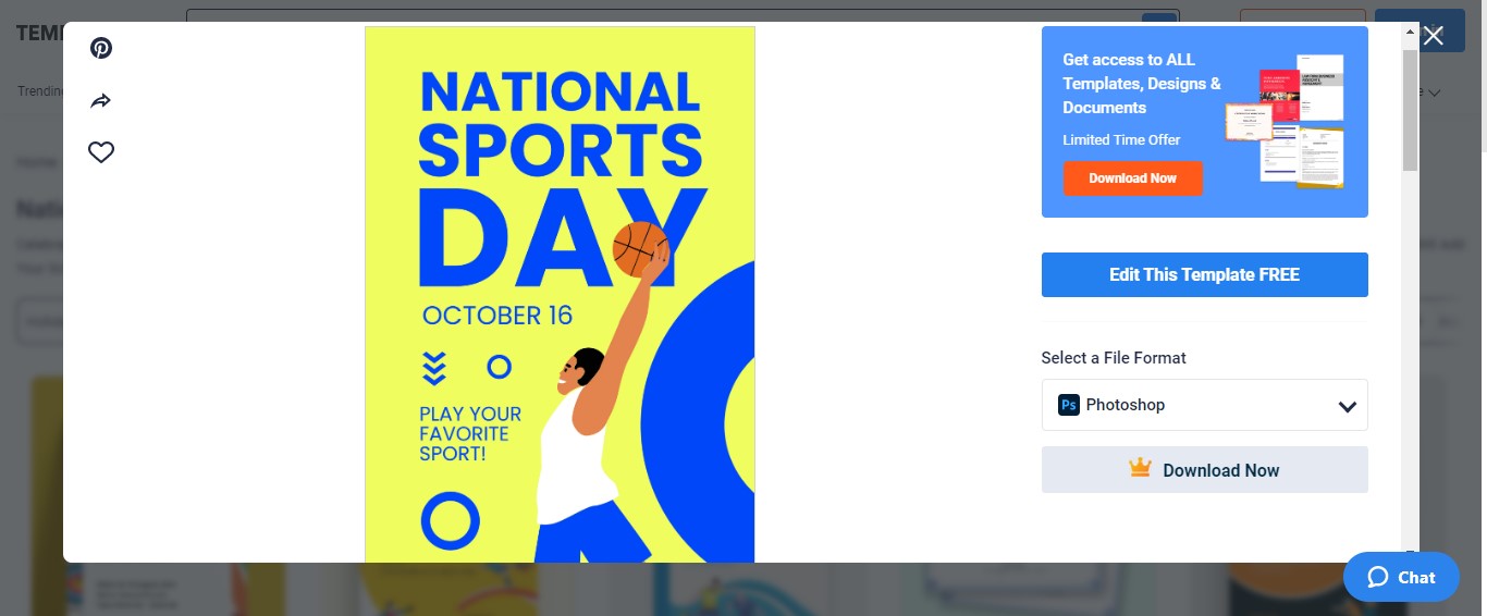 choose the national sports day whatsapp post template