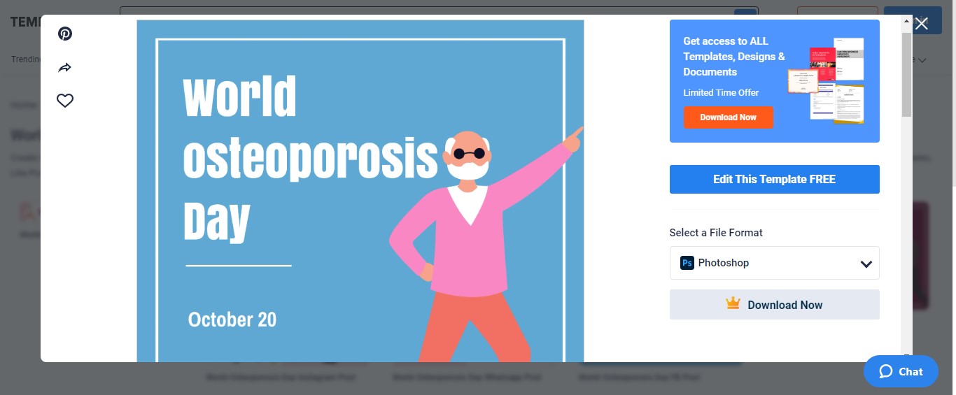 choose to customize the world osteoporosis day fb post template