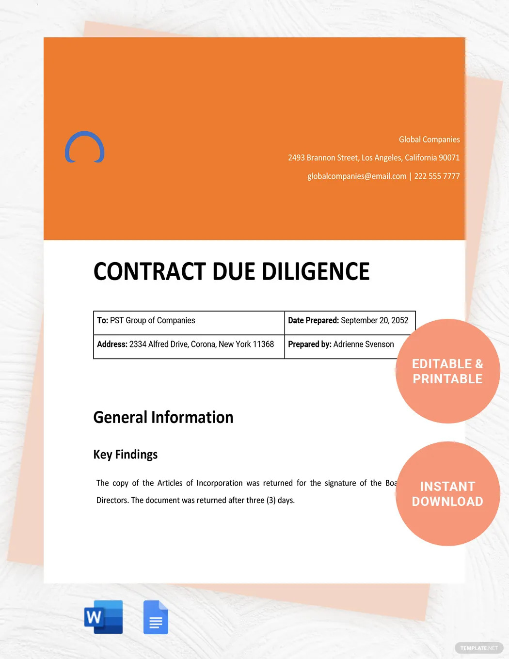 contract due diligence ideas and examples
