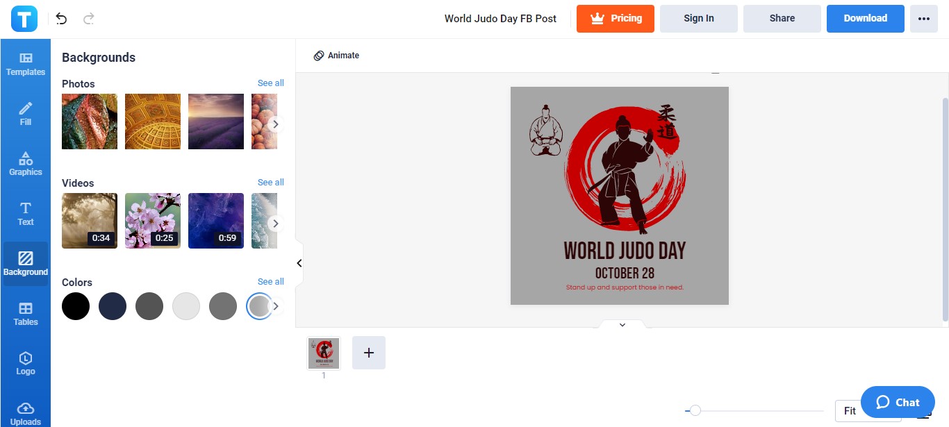 customize the world judo day posts background