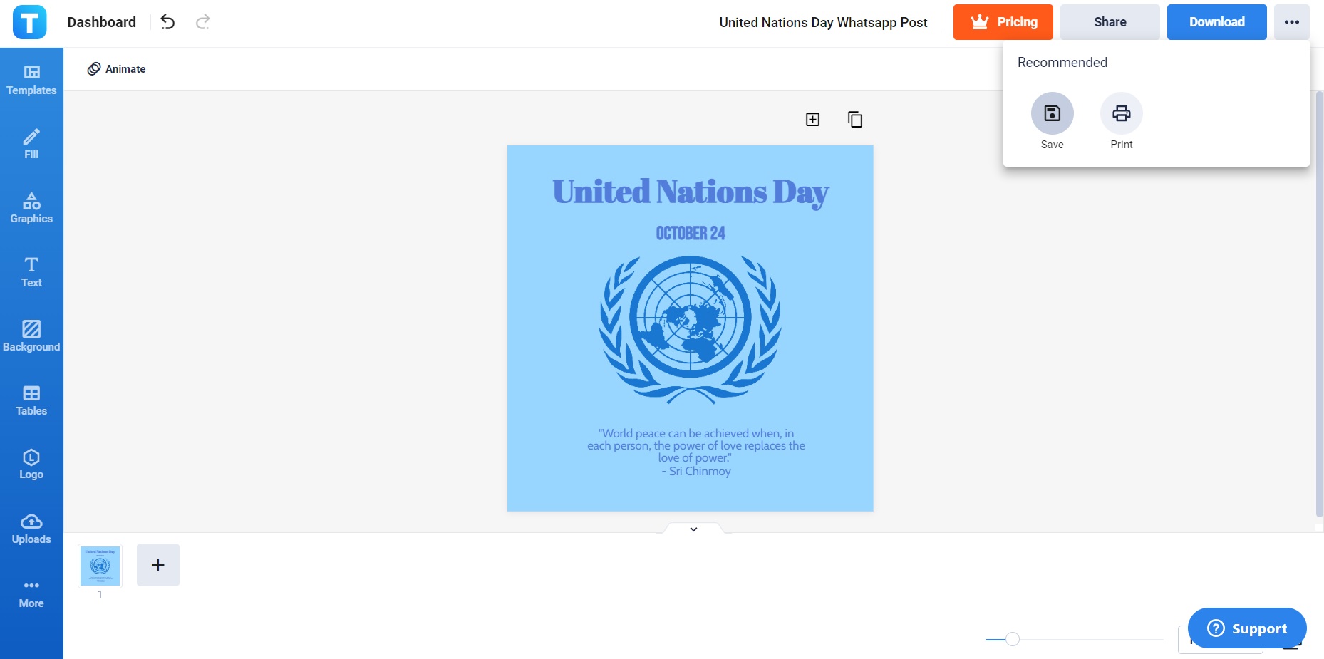 download save and upload your new whatsapp post for united nations day
