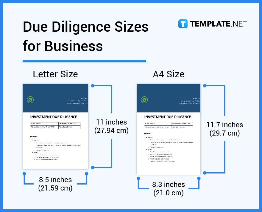 due diligence sizes for business