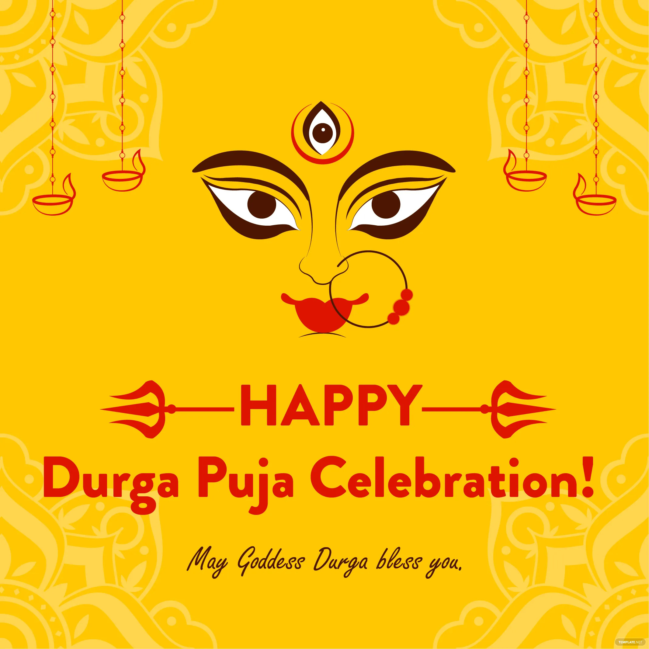 durga puja celebration greeting card ideas examples