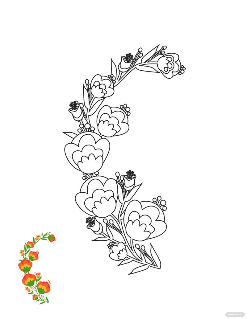 floral design coloring page ideas and examples
