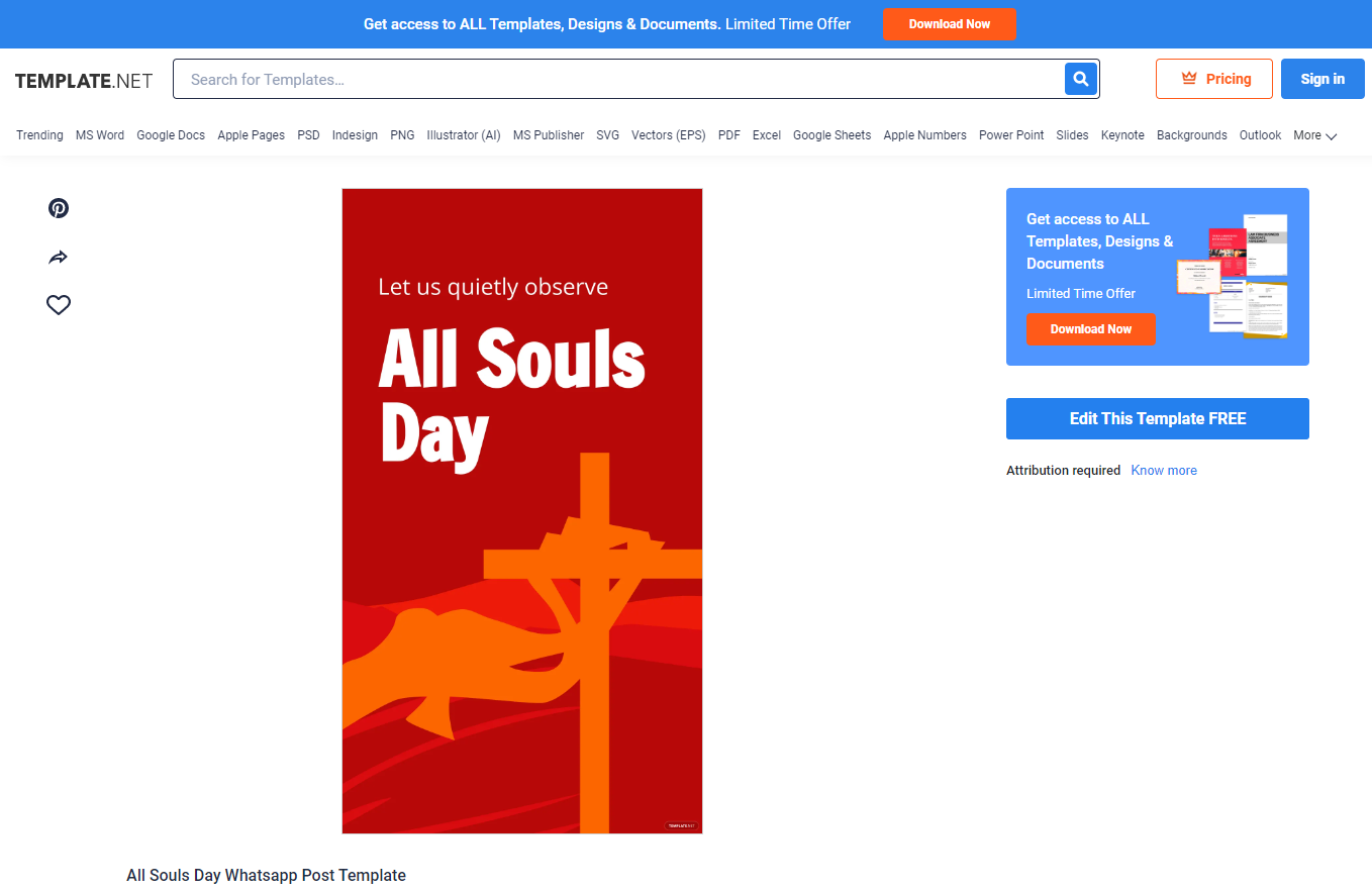 free all souls day whatsapp post template template net