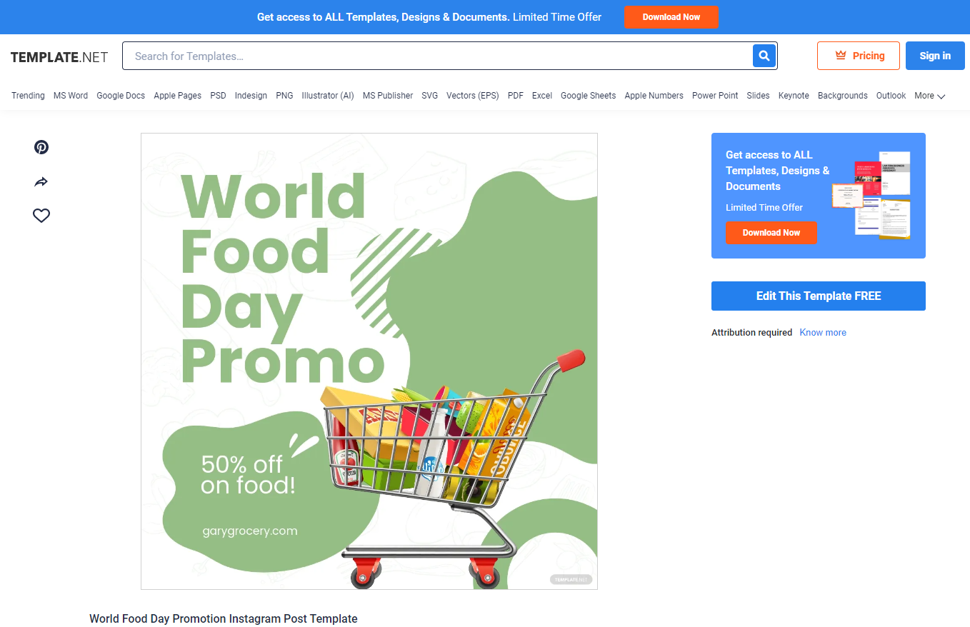 free world food day promotion instagram post template template net