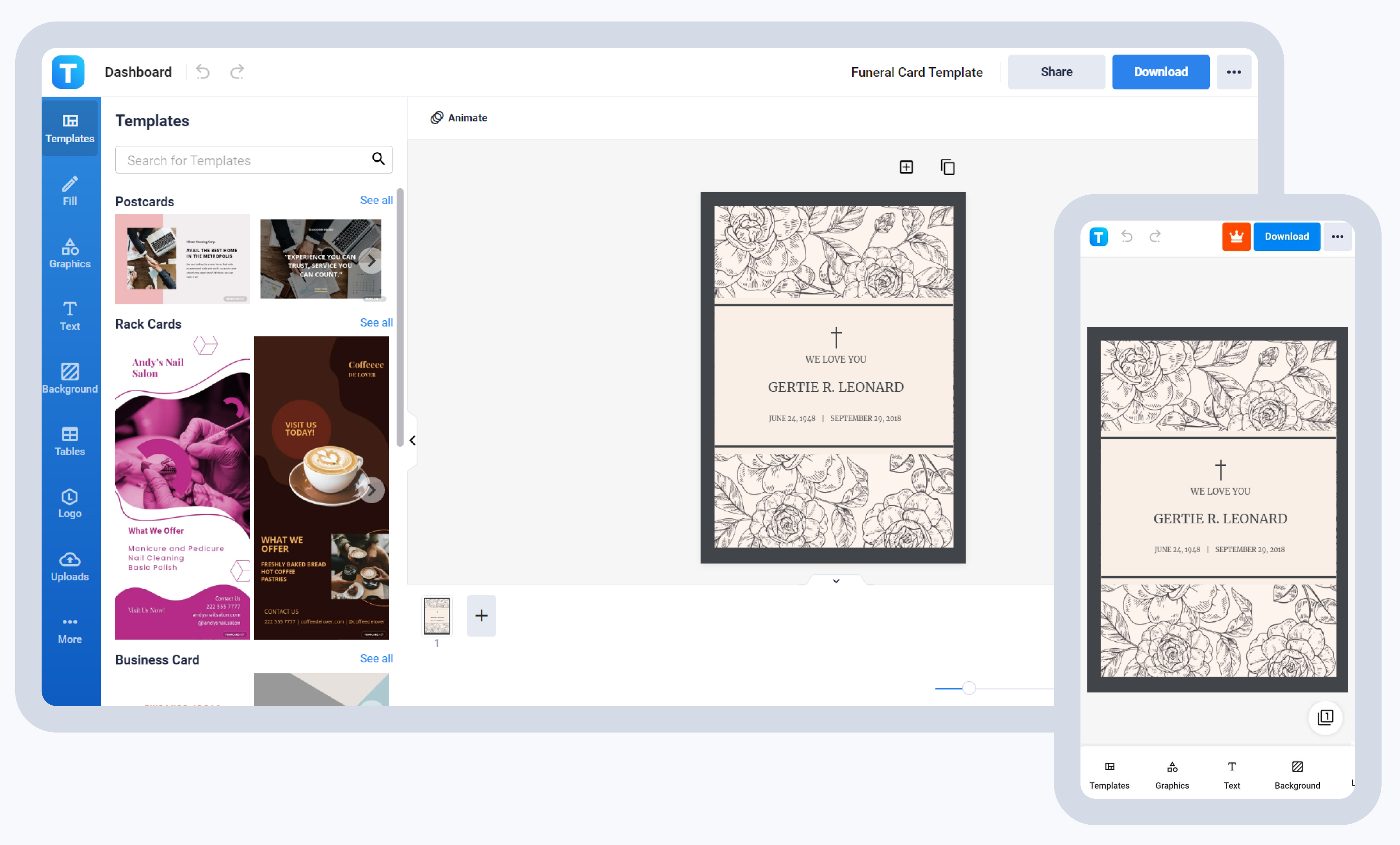Funeral Card Maker Free, Creator, Generator, Edit Online Free