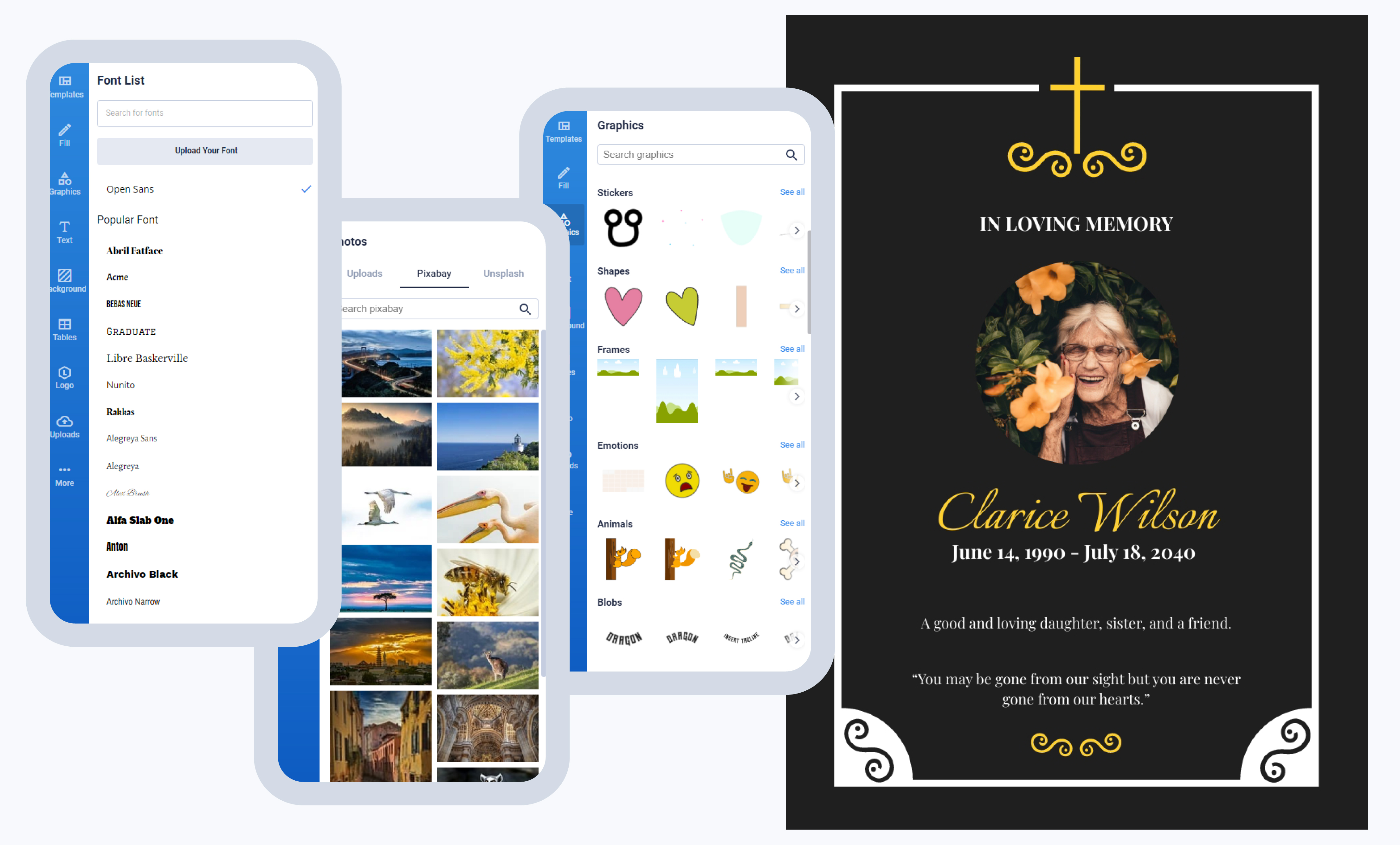 Funeral Card Maker Free, Creator, Generator, Edit Online Free