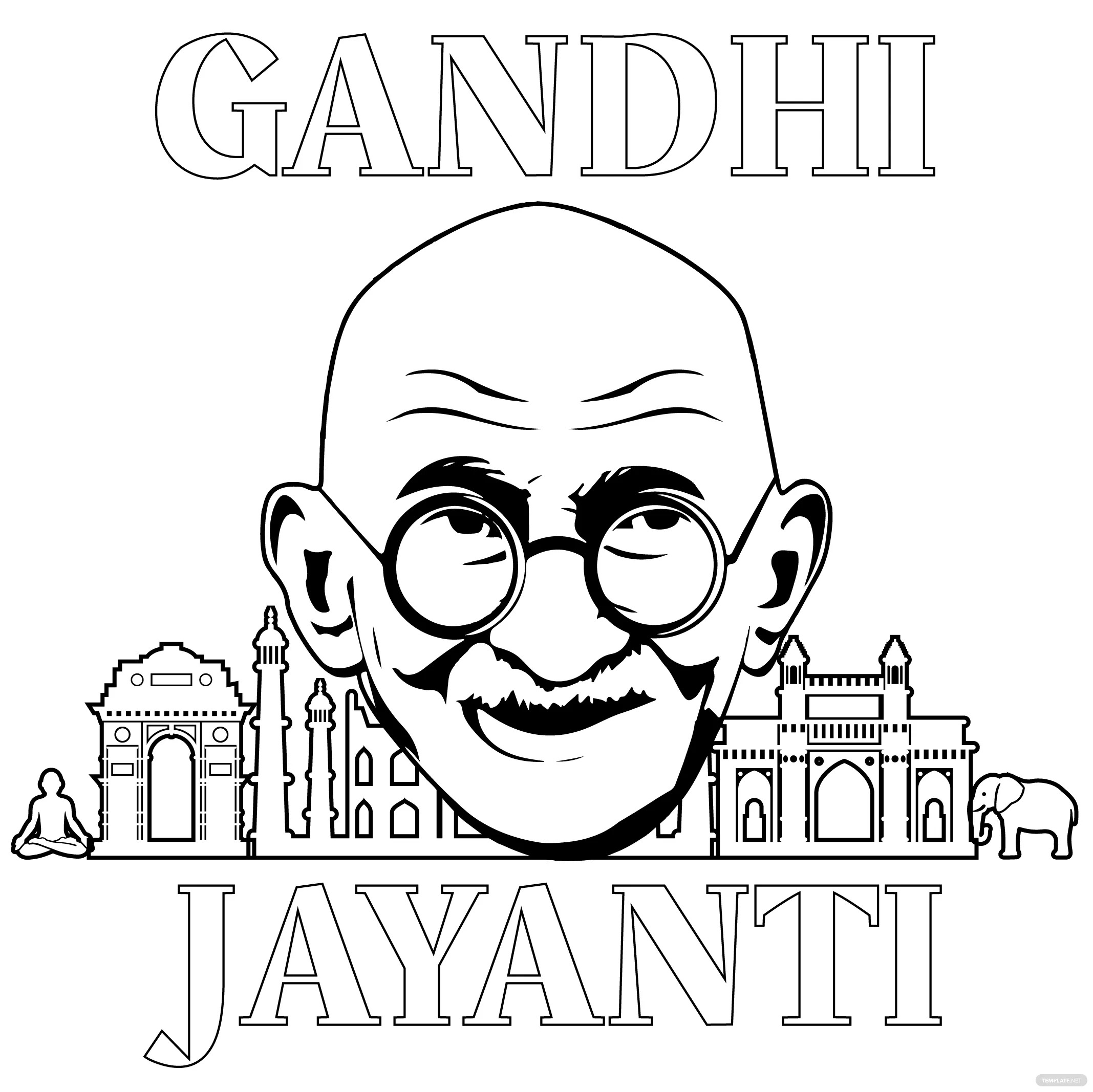 gandhi jayanti drawing vector ideas examples