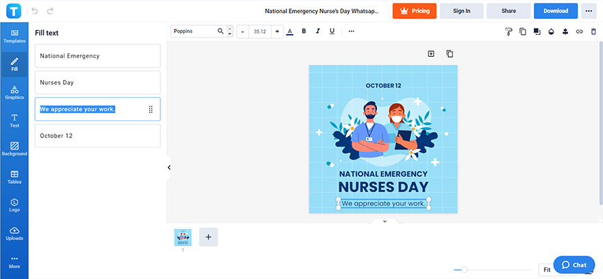 generate a national emergency nurses day greeting