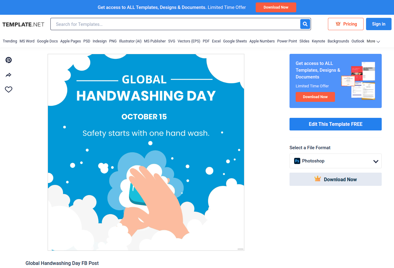 global handwashing day fb post eps illustrator jpg psd png svg
