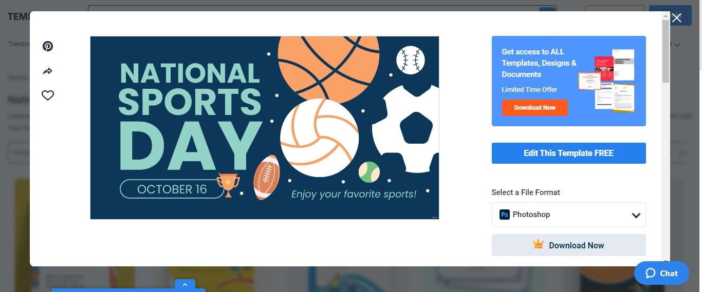 grab the national sports day fb post for customization