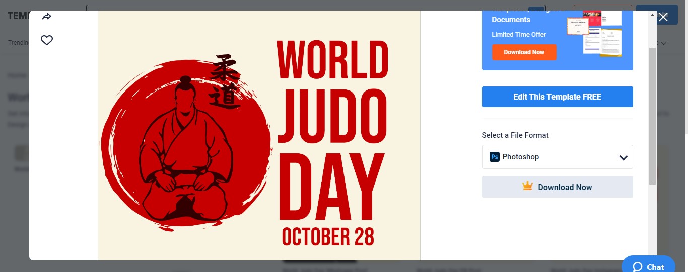 grab the world judo day instagram post template