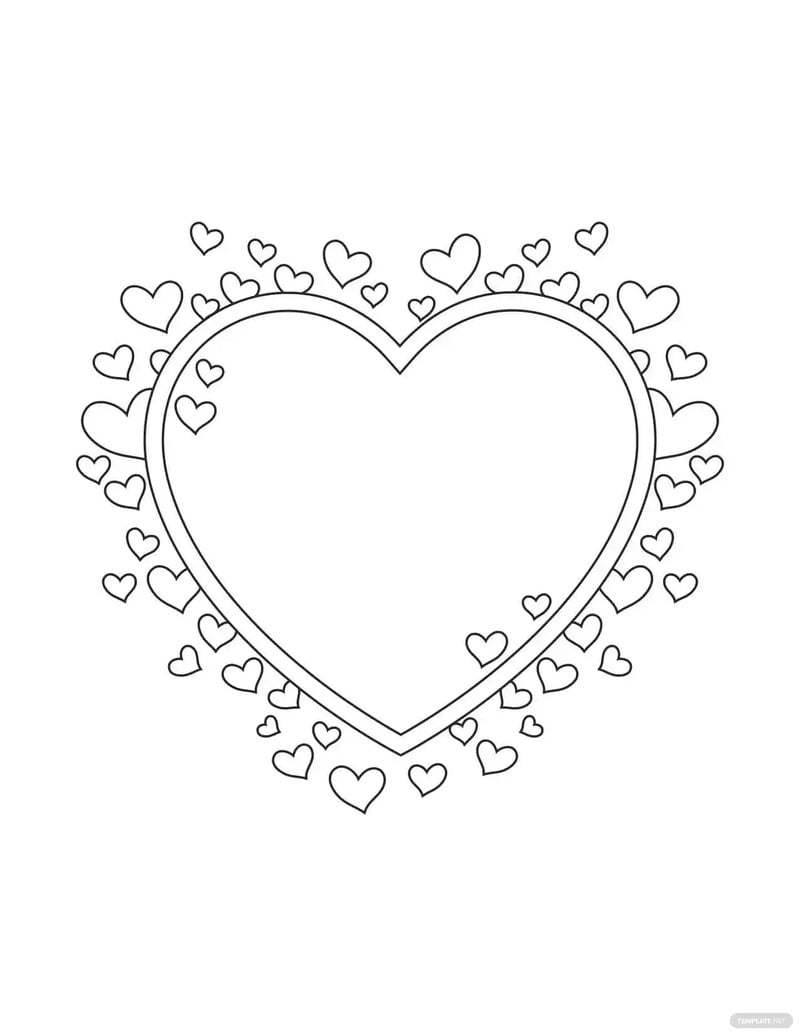 heart frame coloring page ideas and examples